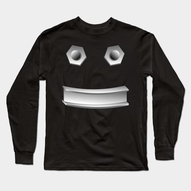 Smiling Steel Beam Face Long Sleeve T-Shirt by Barthol Graphics